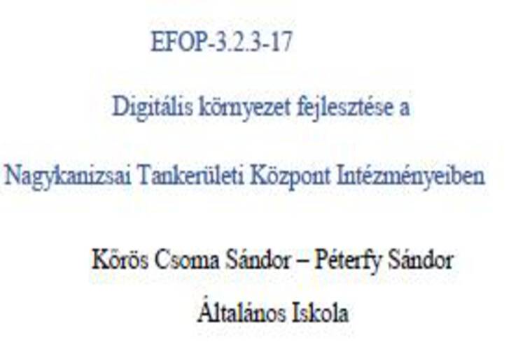 EFOP-3.2.3-17 Digitális környezet a köznevelésben